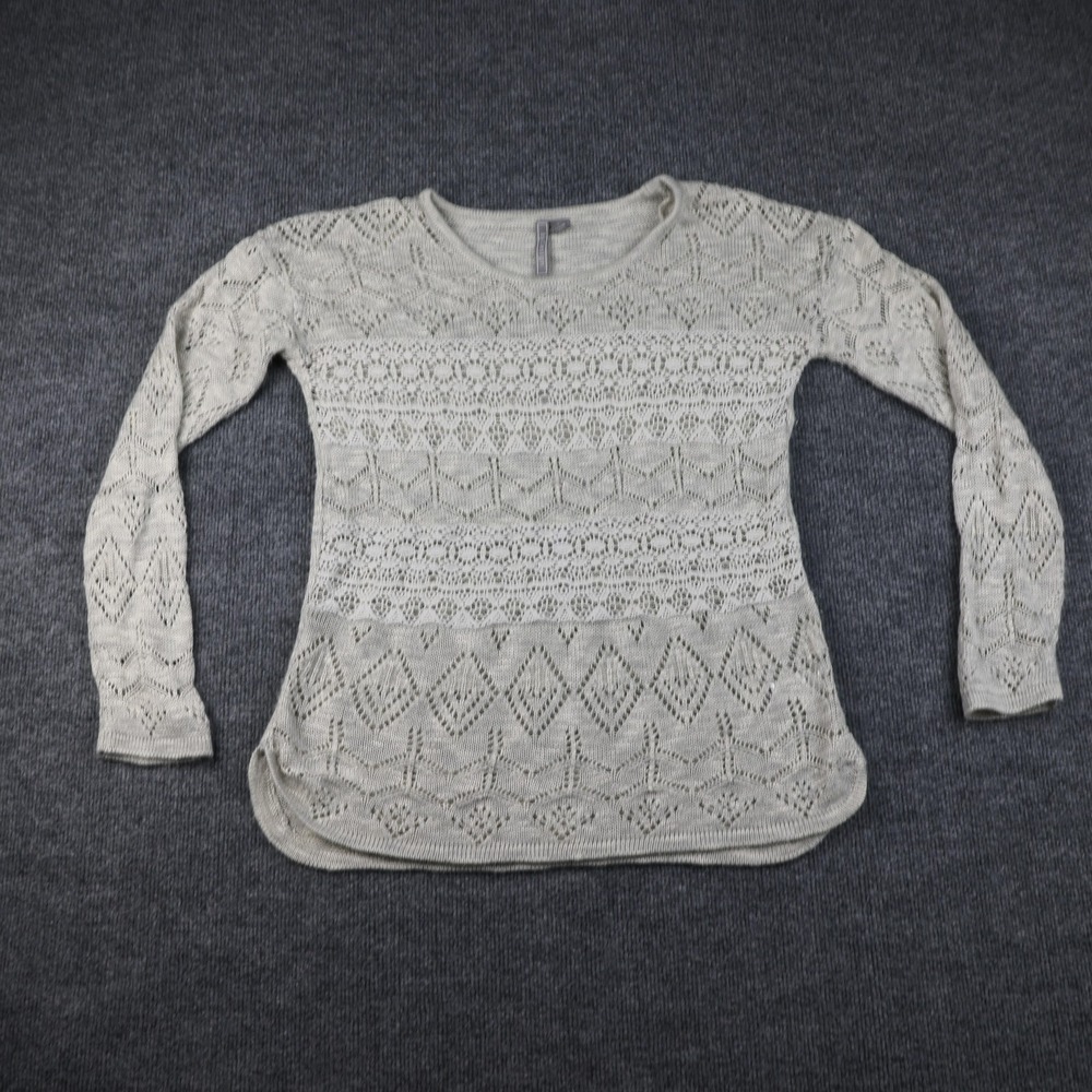 By Design Sweater Womens XL Knit Pullover Lace Detail Boho Casual Long Sleeve